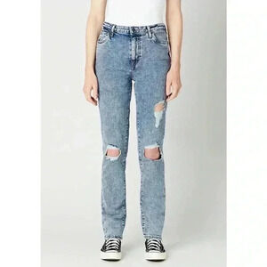 Buffalo David Bitton High Rise Straight Jayden Contrasted Torn Jeans BL15815 29